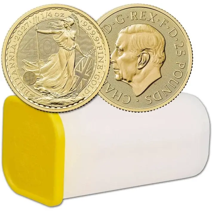 2027 Great Britain Gold Britannia £25 1/4 oz - BU 25 Coin Mint Tube #1