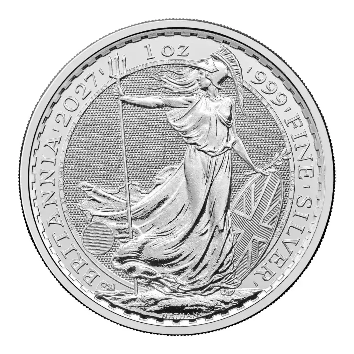 2027 Great Britain Silver Britannia £2 1 oz BU 1 Roll 25 Coin Tube #2