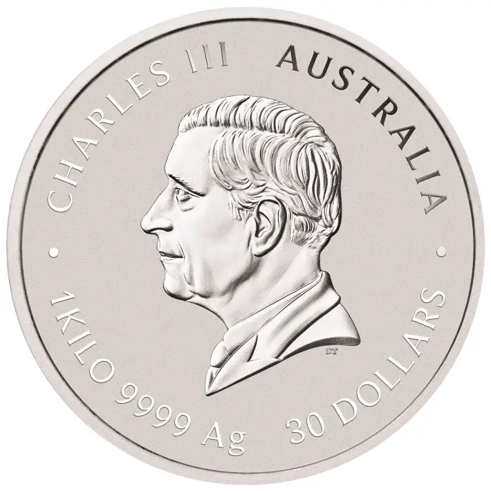 2027 P Australia Silver Lunar Series III Year of the Goat 32.15 oz Kilo $30 BU #2
