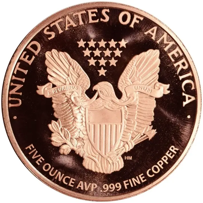 5 oz. Highland Mint Copper Round .999 Fine - Walking Liberty #2