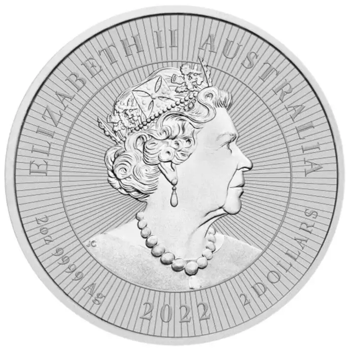 2022 P Australia Silver 2 oz Piedfort Next Generation Dingo $2 BU #2