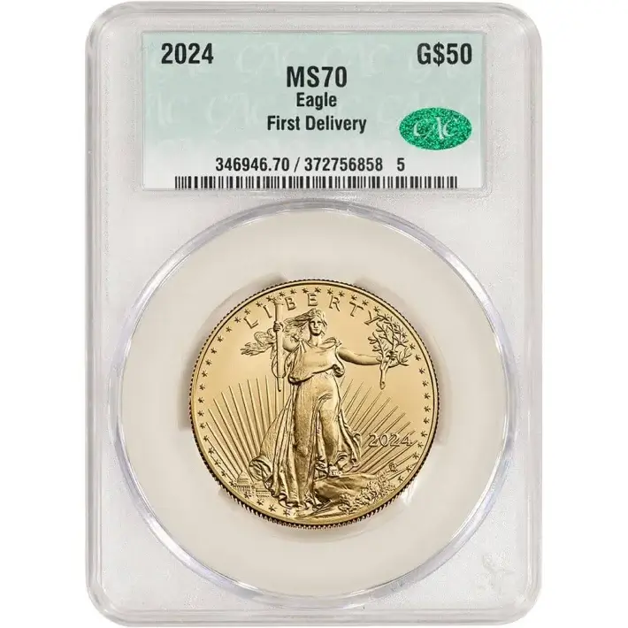 2024 American Gold Eagle 1 oz $50 - CAC MS70 First Delivery #1