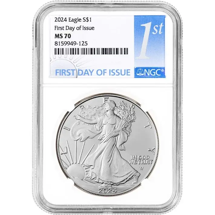 2024 American Silver Eagle - NGC MS70 First Day Issue 1st Label #1