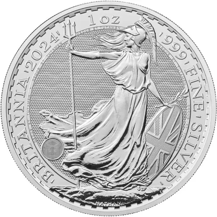 2024 Great Britain Silver Britannia £2 1 oz BU 100 Coins in 4 Tubes #3