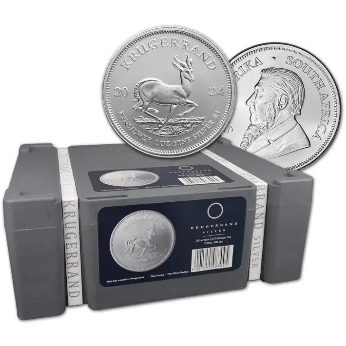 2024 South Africa Silver Krugerrand 1 oz 1 Rand - BU Sealed 500 Coin Box #1
