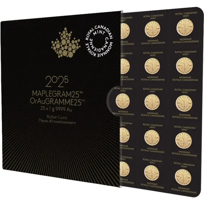 2025 25x1 gram Gold Maplegram25 - RCM - Royal Canadian Mint .9999 Fine in Assay #1