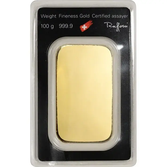 100 gram Gold Bar - Argor Heraeus - 999.9 Fine in Assay #3