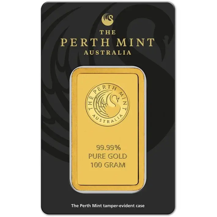 100 gram Gold Bar - The Perth Mint - 99.99 Fine in Sealed Assay #1