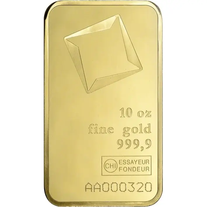 10 oz. Gold Bar - Valcambi Suisse - 999.9 Fine Sealed with Assay Certificate #1