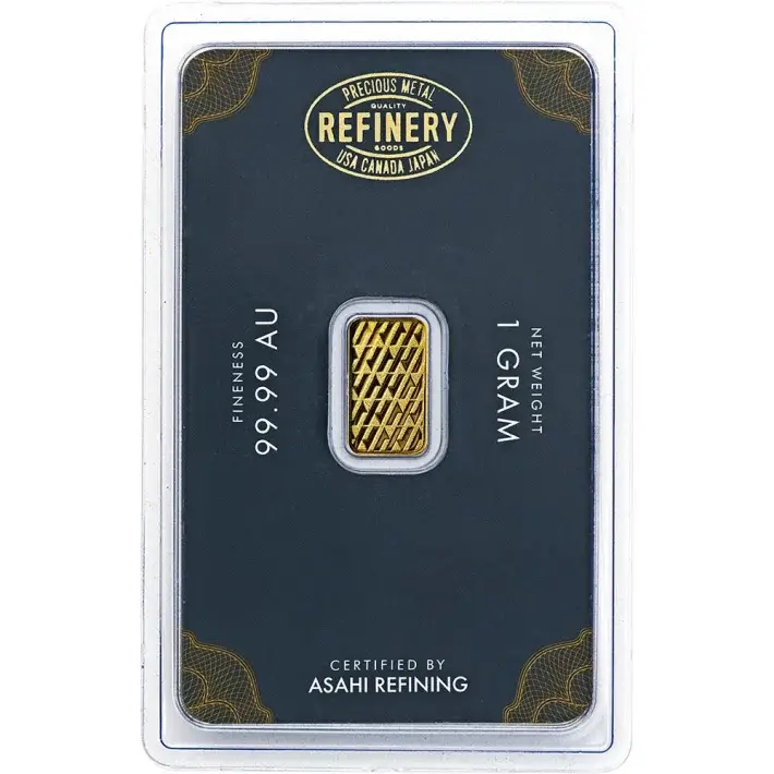 1 gram Gold Bar Asahi Refining .9999 Fine in Sealed Assay #3