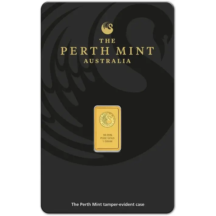 1 gram Gold Bar - Perth Mint - 99.99 Fine in Assay #1