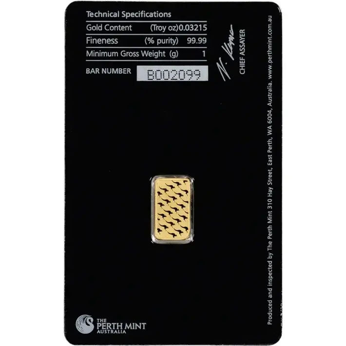 TWENTY-FIVE (25) 1 gram Gold Bar - Perth Mint - 99.99 Fine in Assay #4