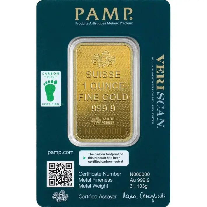 1 oz Gold Bar PAMP Suisse Fortuna 45th Anniversary - 999.9 Fine in Sealed Assay #3