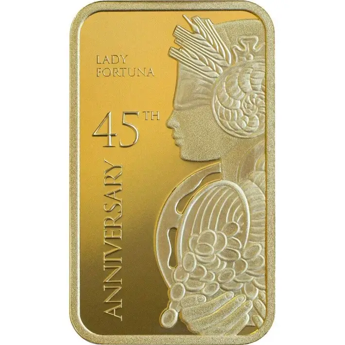 1 oz Gold Bar PAMP Suisse Fortuna 45th Anniversary - 999.9 Fine in Sealed Assay #4