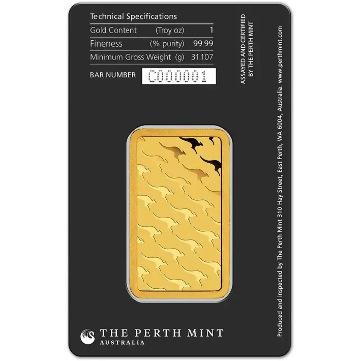 1 oz. Gold Bar - Perth Mint - 99.99 Fine in Assay #4