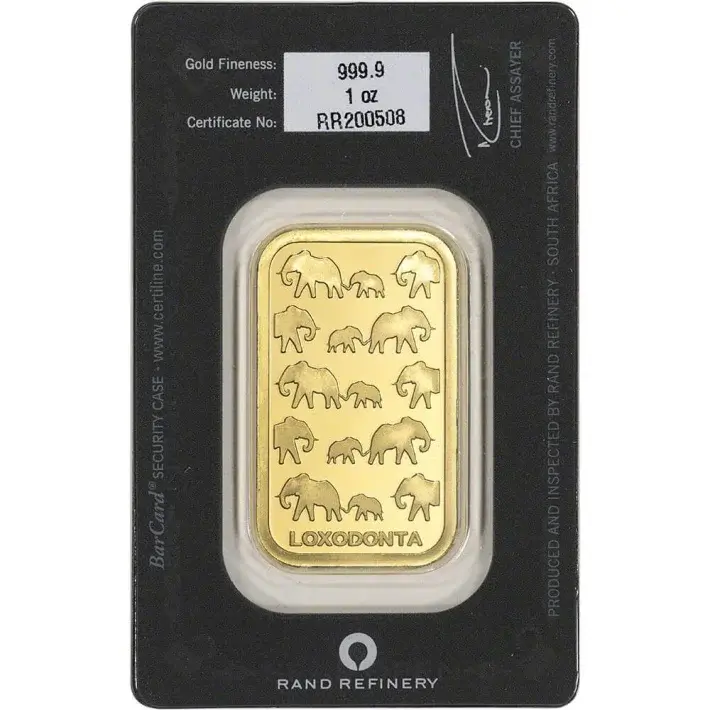 1 oz Gold Bar - Rand Refinery - 999.9 Fine in Assay #3