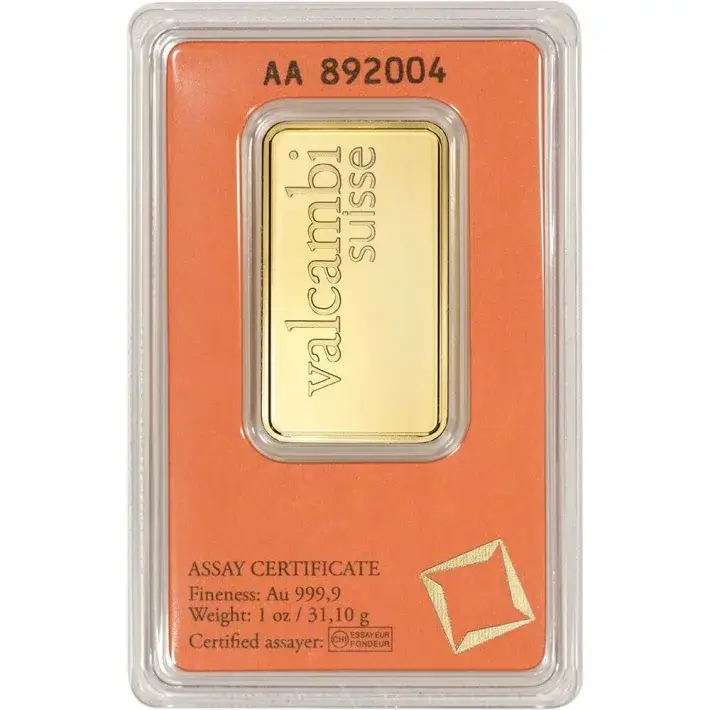 1 oz. Gold Bar - Valcambi Suisse - 999.9 Fine in Assay #3