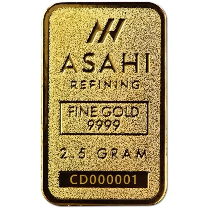 2.5 gram Gold Bar Asahi Refining Diwali .9999 Fine in Sealed Assay #3
