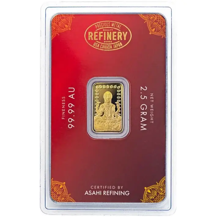 2.5 gram Gold Bar Asahi Refining Diwali .9999 Fine in Sealed Assay #4