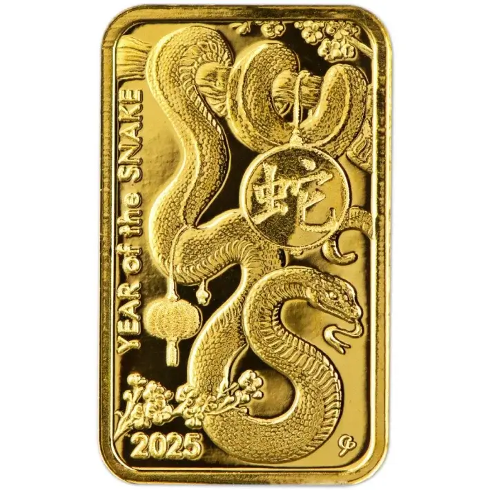 2.5 gram Gold Bar Asahi Refining Lunar Snake .9999 Fine in Sealed Assay #3