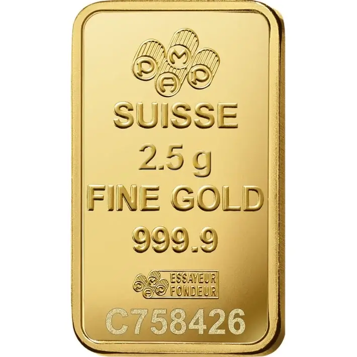 2.5 gram Gold Bar - PAMP Suisse - Rosa - 999.9 Fine in Sealed Assay #2