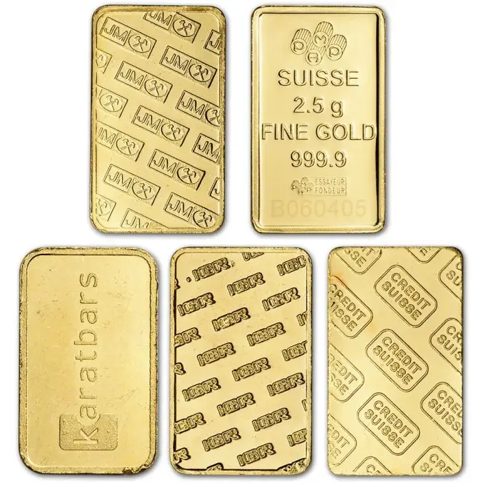 2.5 gram Gold Bar - Random Brand - Secondary Market - 999.9 Fine #2