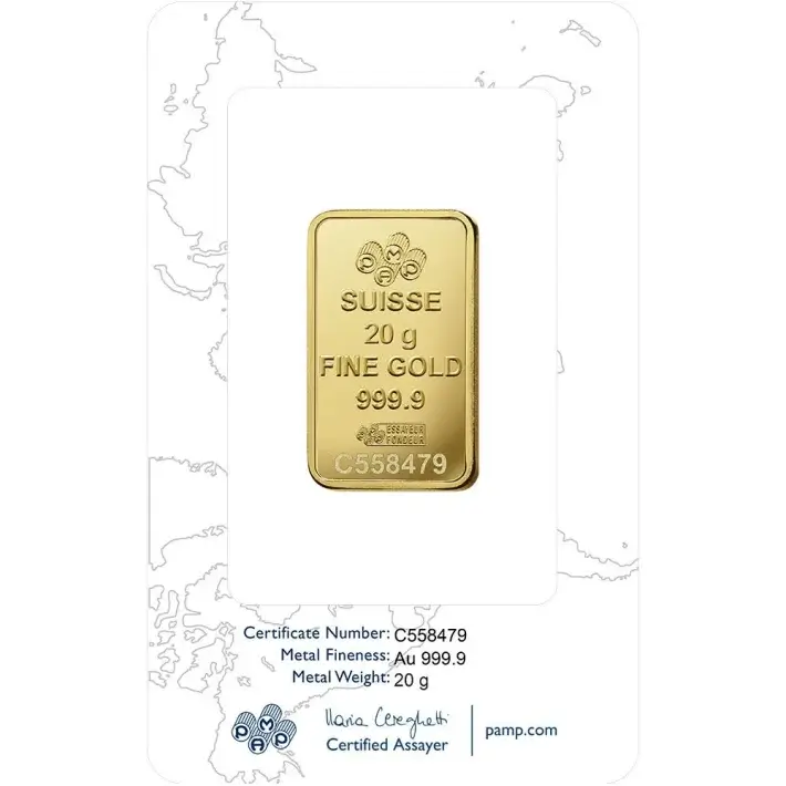 20 gram Gold Bar - PAMP Suisse - Rosa - 999.9 Fine in Sealed Assay #2