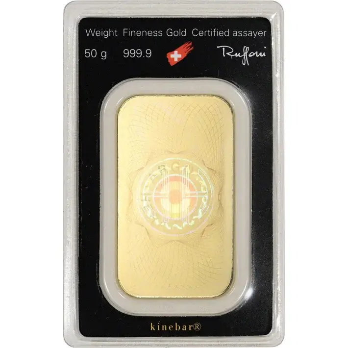 50 gram Gold Bar - Argor Heraeus Kinebar Hologram - 999.9 Fine in Assay #4