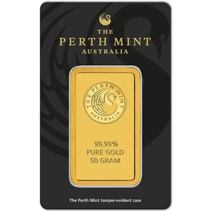50 gram Gold Bar - Perth Mint - 99.99 Fine in Assay #1