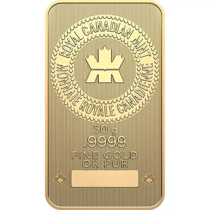 50 gram Gold Bar - Royal Canadian Mint (RCM) - .9999 Fine in Assay #3