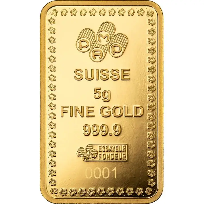 5 gram Gold Bar PAMP Suisse 2024 Diwali Lakshmi Festival of Lights 999.9 Assay #3