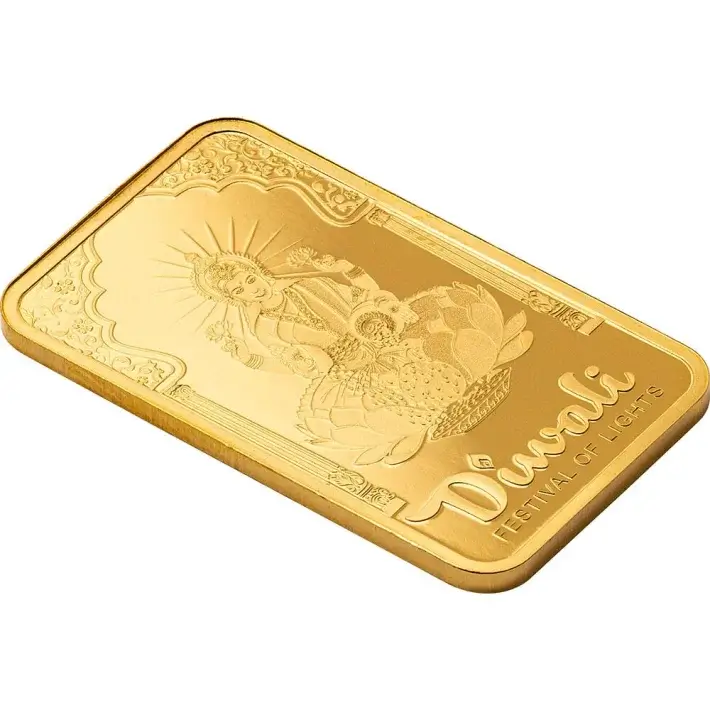 5 gram Gold Bar PAMP Suisse 2024 Diwali Lakshmi Festival of Lights 999.9 Assay #5