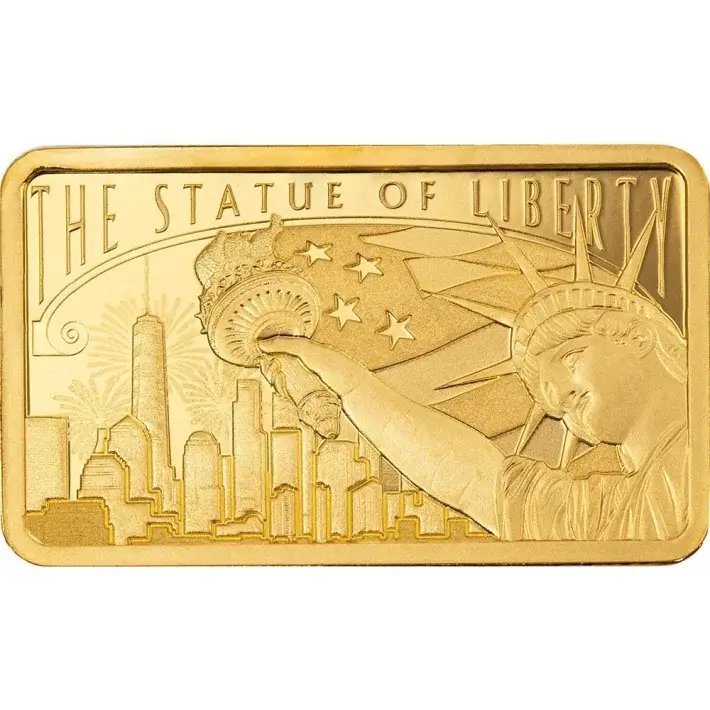 5 gram Gold Bar PAMP America the Free Statue of Liberty 999.9 Fine in Assay #4