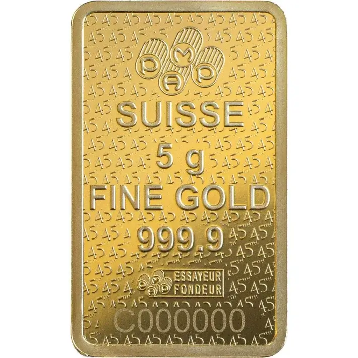 5 gram Gold Bar PAMP Suisse Fortuna 45th Anniversary 999.9 Fine in Sealed Assay #4