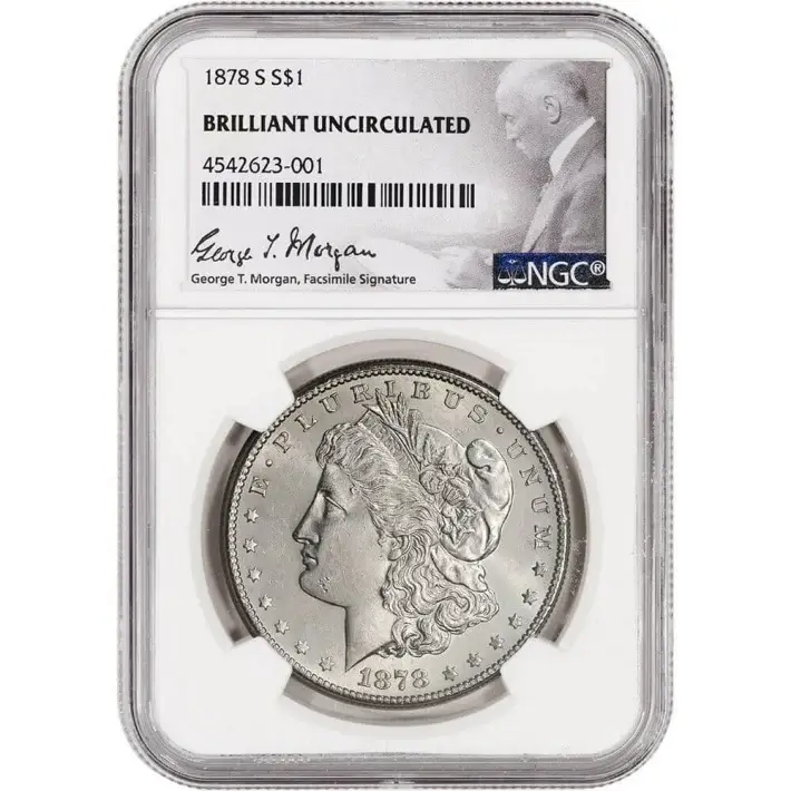 1878 S US Morgan Silver Dollar $1 - NGC Brilliant Uncirculated #1