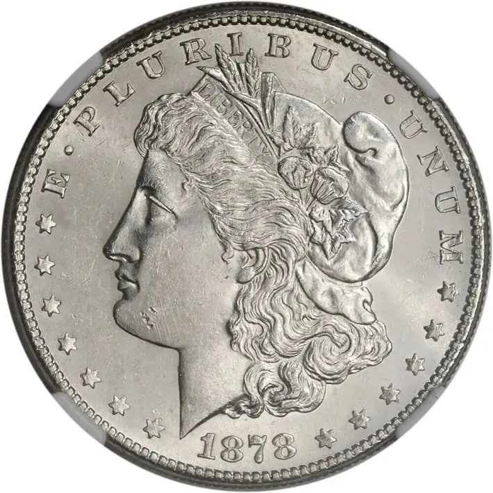 1878 S US Morgan Silver Dollar $1 - NGC Brilliant Uncirculated #2