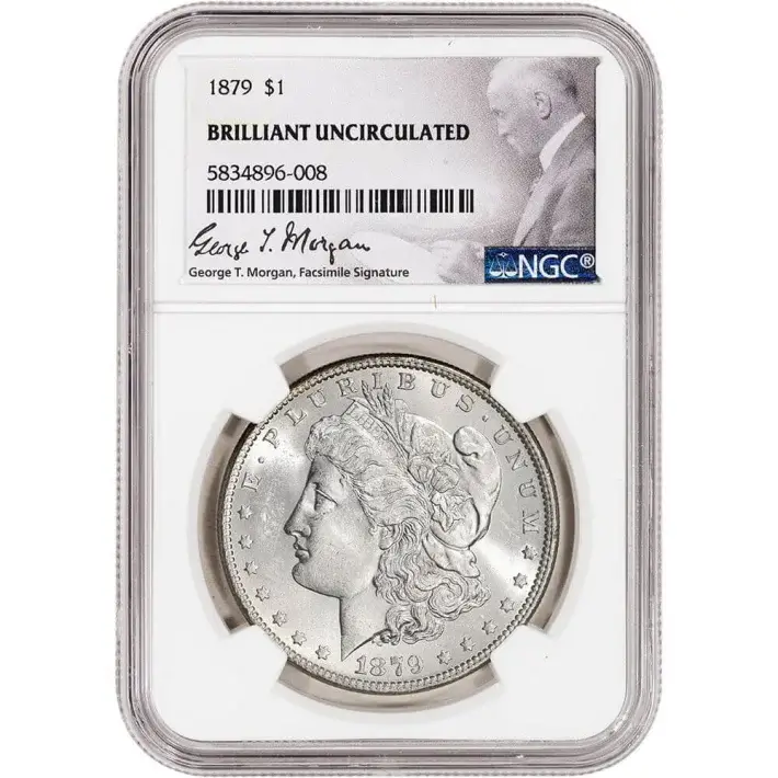 1879 US Morgan Silver Dollar $1 - NGC Brilliant Uncirculated #1