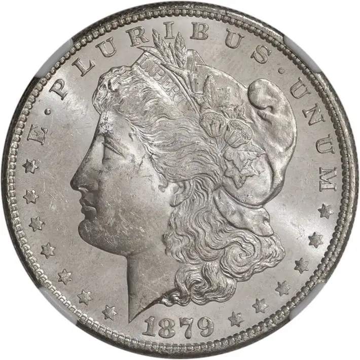 1879 S US Morgan Silver Dollar $1 - NGC Brilliant Uncirculated #3