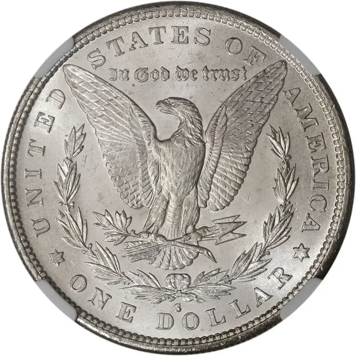 1879 S US Morgan Silver Dollar $1 - NGC Brilliant Uncirculated #4