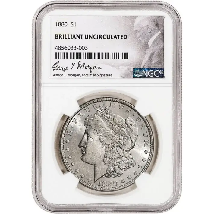 1880 US Morgan Silver Dollar $1 - NGC Brilliant Uncirculated #1
