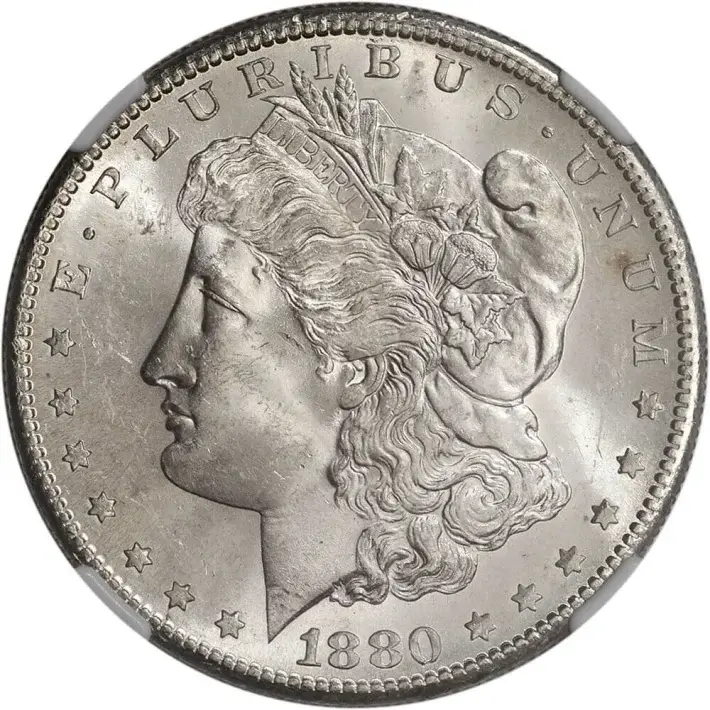1880 S US Morgan Silver Dollar $1 - NGC Brilliant Uncirculated #2