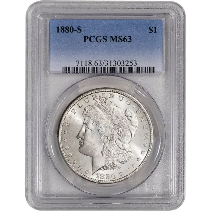 1880 S US Morgan Silver Dollar $1 - PCGS MS63 #1