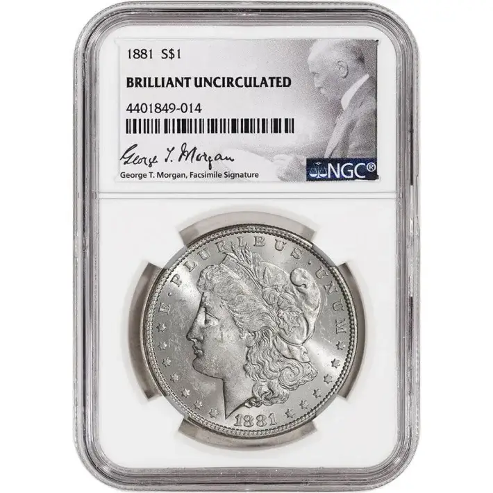 1881 US Morgan Silver Dollar $1 - NGC Brilliant Uncirculated #1