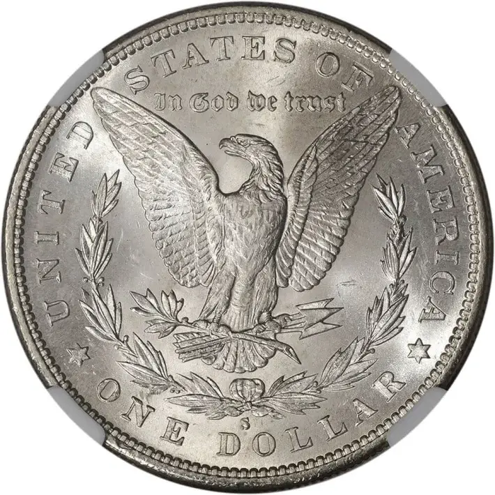 1882 S US Morgan Silver Dollar $1 - NGC Brilliant Uncirculated #4
