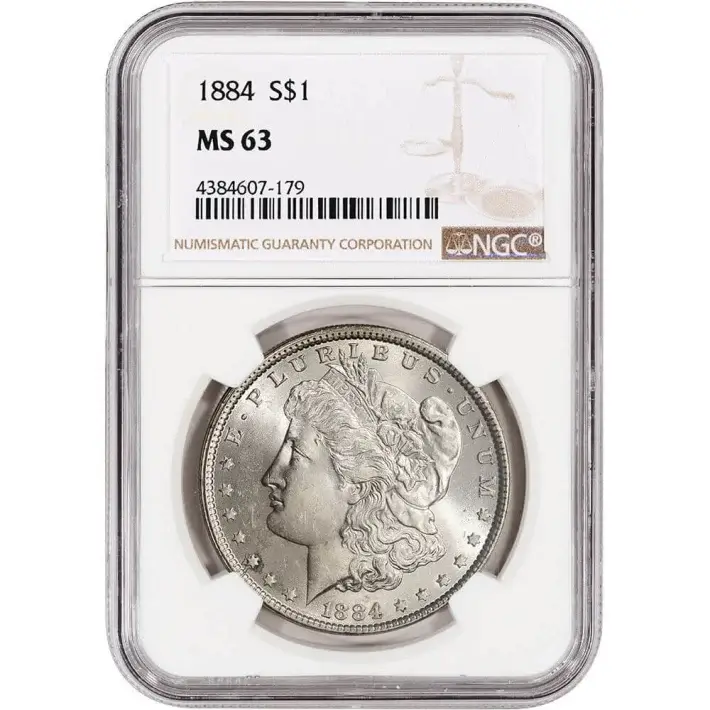 1884 US Morgan Silver Dollar $1 - NGC MS63 #1