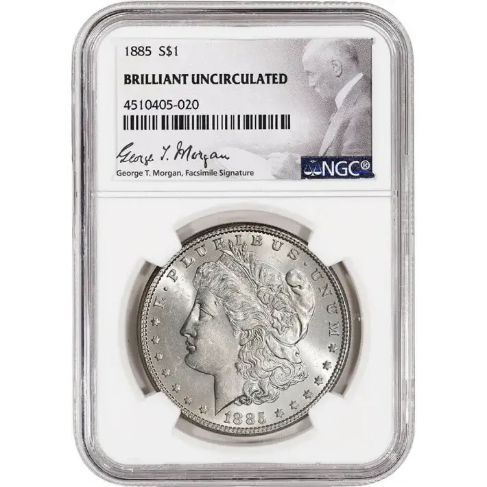 1885 US Morgan Silver Dollar $1 - NGC Brilliant Uncirculated #1
