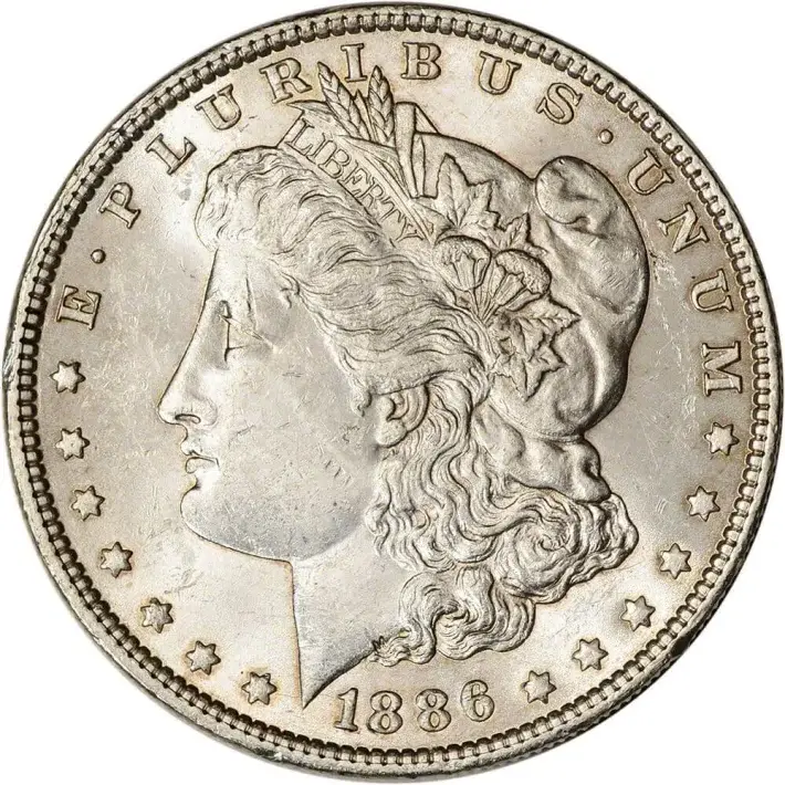 1886 US Morgan Silver Dollar $1 - BU #1