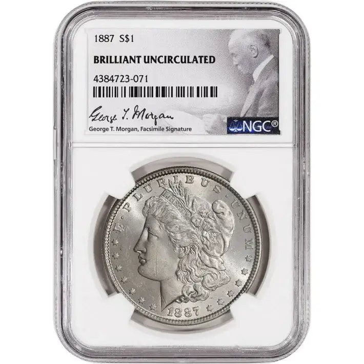 1887 US Morgan Silver Dollar $1 - NGC Brilliant Uncirculated #1