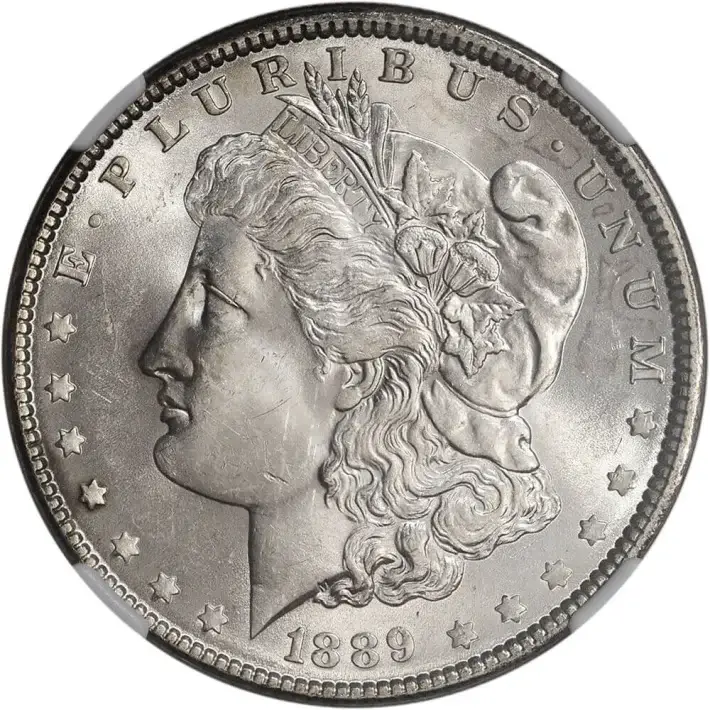 1889 US Morgan Silver Dollar $1 - NGC Brilliant Uncirculated #2