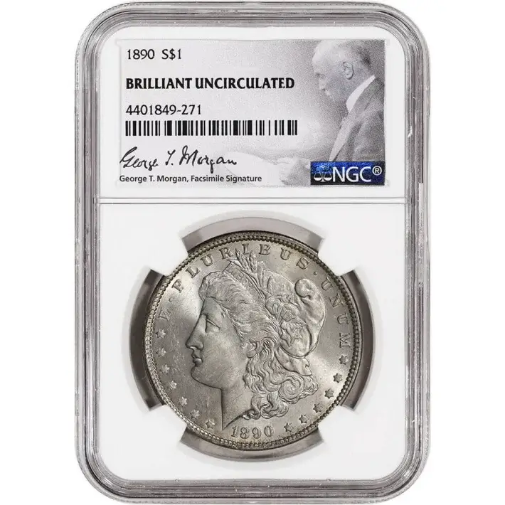 1890 US Morgan Silver Dollar $1 - NGC Brilliant Uncirculated #1